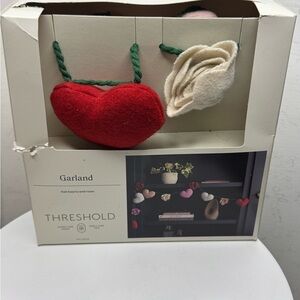 Threshold Red and Cream Felt Heart Garland